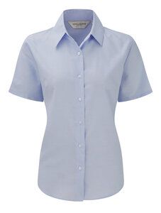 Russell J933F - Damska koszula Oxford z krótkim rękawkiem Niebieski Oksford