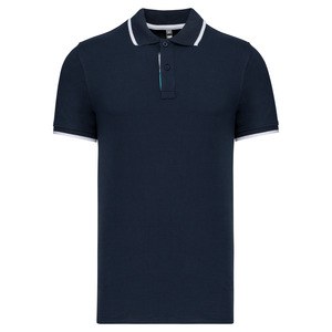 Kariban K245 - MEN'S SHORT SLEEVE POLO SHIRT Navy / White / Light Turquoise