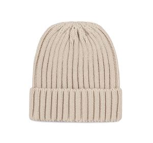 K-up KP953 - Double ribbed beanie with turn-up Delikatny piasek