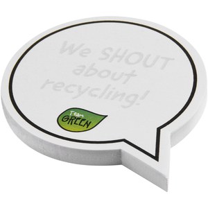 GiftRetail 210186 - Sticky-Mate® karteczki samoprzylepne z materiałów z recyklingu w kształcie chmurek na tekst